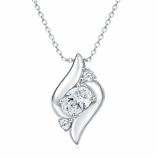 Brilliant Trilogy Oval Moissanite Ketting