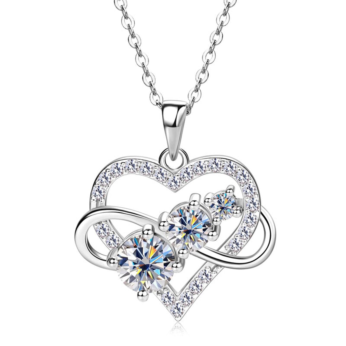 Infinity Heart Moissanite Ketting