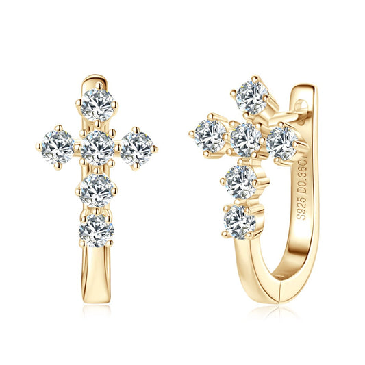 Lumici® Exclusive | Sacred Cross Moissanite Oorbellen - 0.72 Carat Totaal
