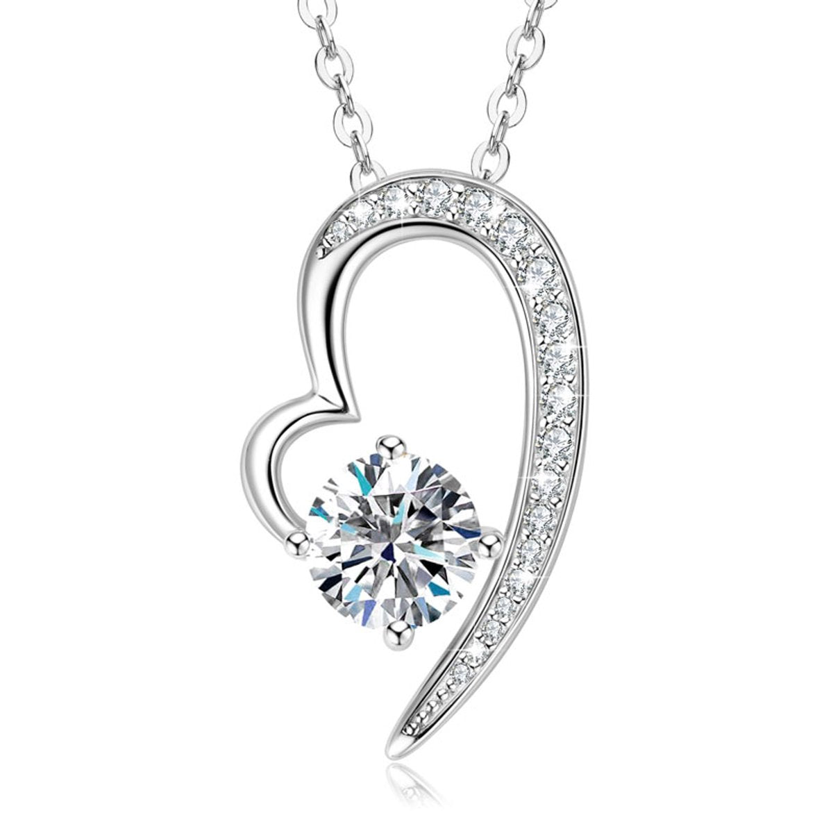 Brilliant Love Heart Moissanite Ketting