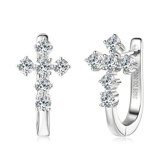 Lumici® Exclusive | Sacred Cross Moissanite Oorbellen - 0.72 Carat Totaal
