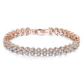 Lumici Kristallen Armband met Hartjes - Rosé-Goud - 17 cm