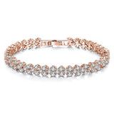 Lumici Kristallen Armband met Hartjes - Rosé-Goud - 17 cm