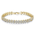 Lumici Kristallen Armband met Hartjes - Goud - 17 cm
