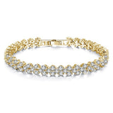 Lumici Kristallen Armband met Hartjes - Goud - 17 cm