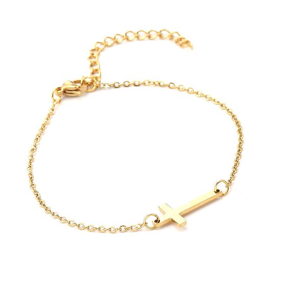 Lumici Armband met Kruis - Goud - 18 cm