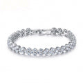 Lumici Kristallen Armband met Hartjes - Zilver - 17 cm