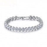 Lumici Kristallen Armband met Hartjes - Zilver - 17 cm
