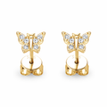 Moissanite Butterfly Stud Oorbellen