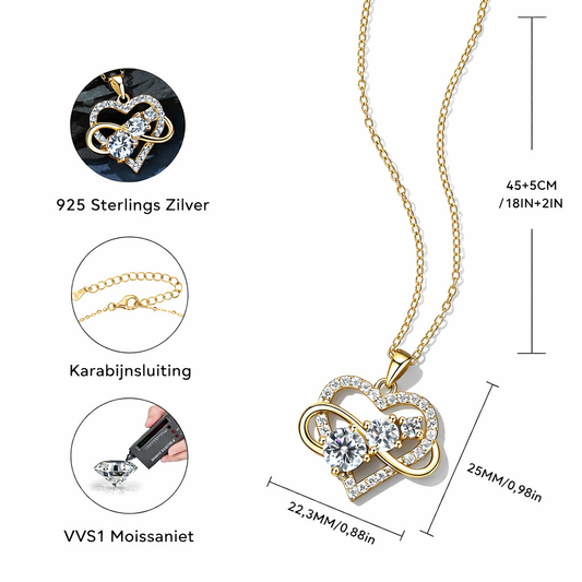 Infinity Heart Moissanite Ketting