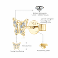 Moissanite Butterfly Stud Oorbellen