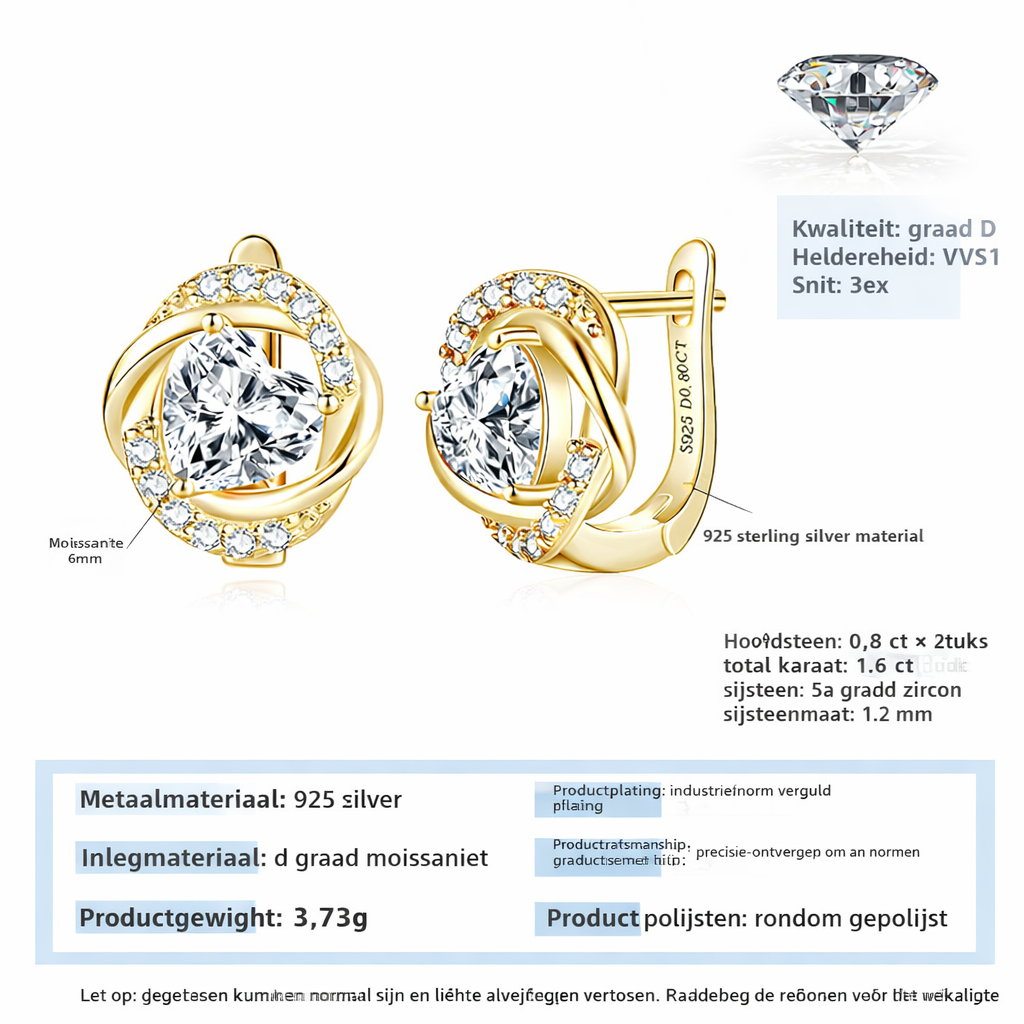 Eternal Heart Moissanite Oorbellen