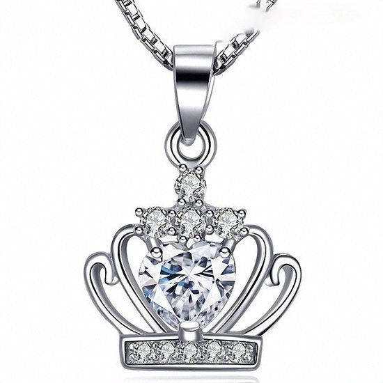 Lumici® | Crystal Heart Crown Necklace
