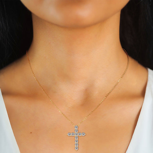 Lumici® Exclusive | Sacred Cross Moissanite Ketting - 2.20 Carat Totaal