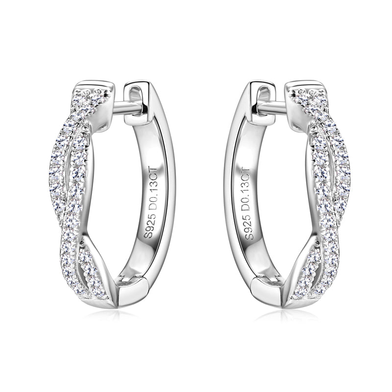 Moissanite Infinity Hoop Oorbellen