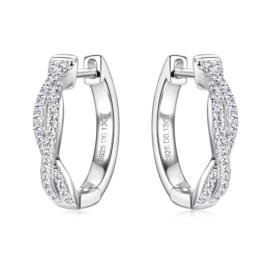 Moissanite Infinity Hoop Oorbellen