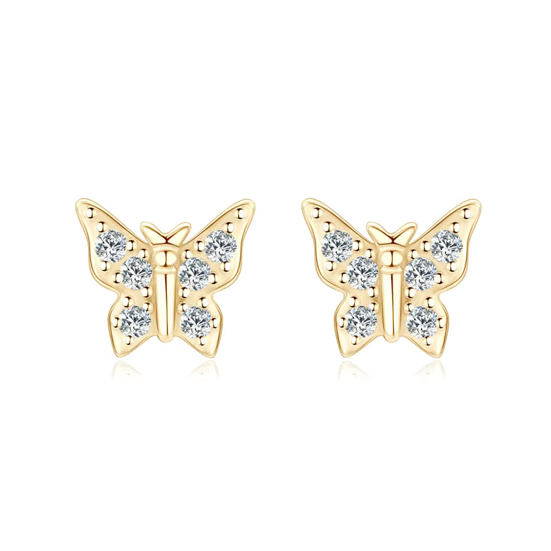 Moissanite Butterfly Stud Oorbellen