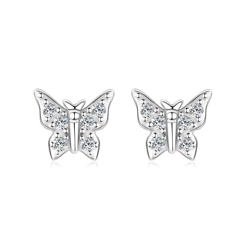 Moissanite Butterfly Stud Oorbellen