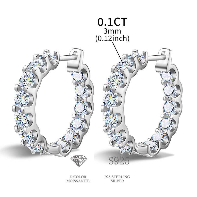 Lumici® Exclusive | Royal Eternity Moissanite Hoops - 2.60 Carat Totaal