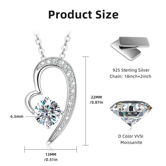 Brilliant Love Heart Moissanite Ketting