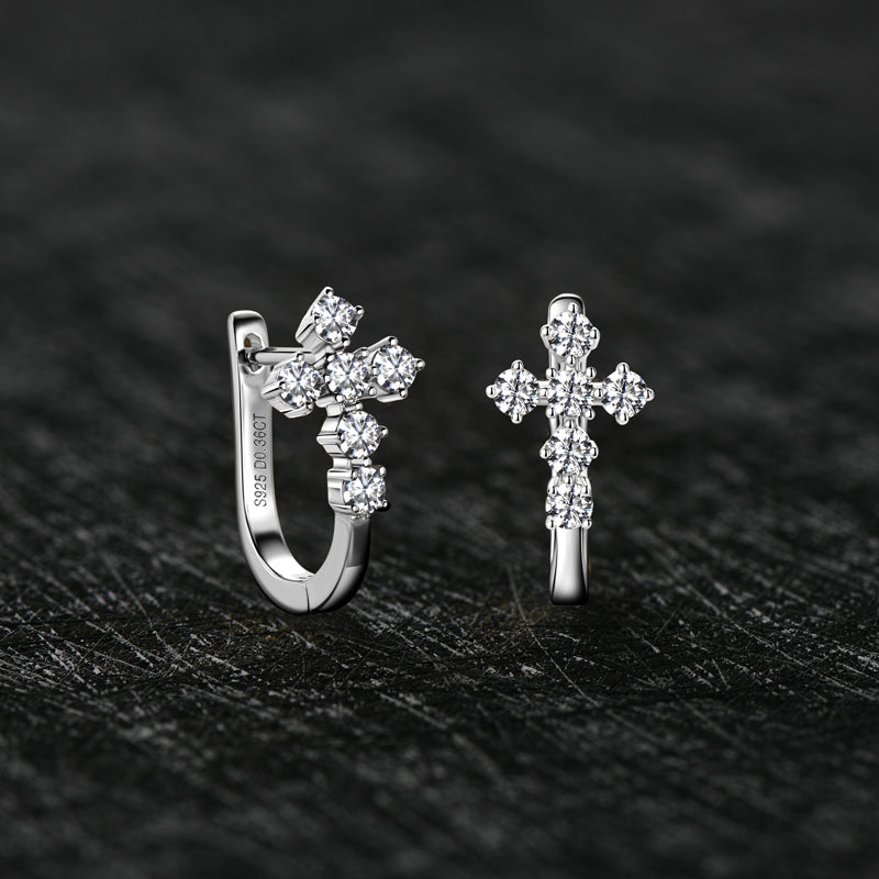Lumici® Exclusive | Sacred Cross Moissanite Oorbellen - 0.72 Carat Totaal