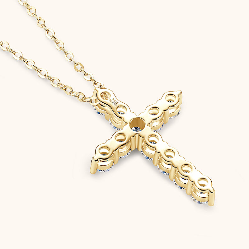 Lumici® Exclusive | Sacred Cross Moissanite Ketting - 2.20 Carat Totaal