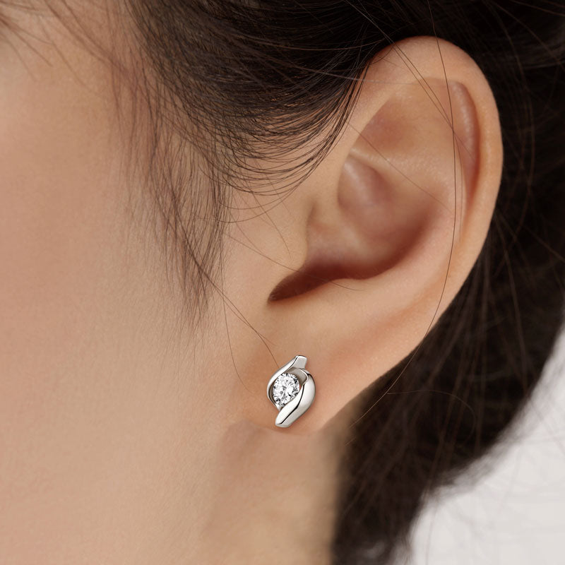 Moissanite Solitaire Stud Oorbellen