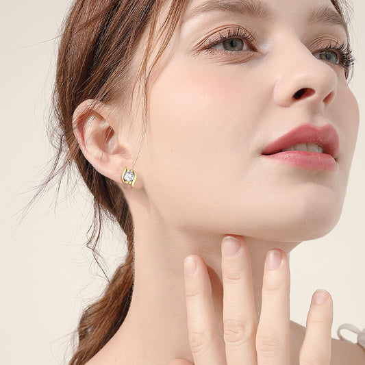 Moissanite Solitaire Stud Oorbellen
