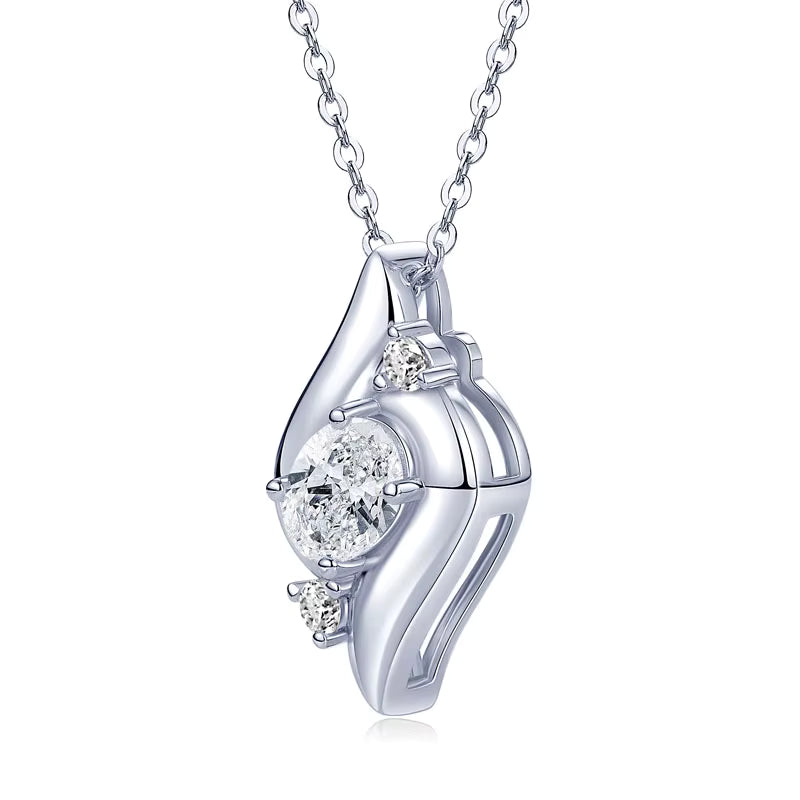 Brilliant Trilogy Oval Moissanite Ketting