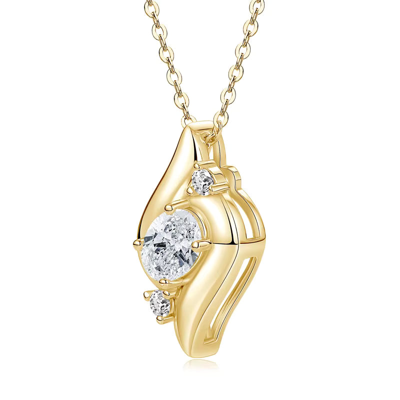 Brilliant Trilogy Oval Moissanite Ketting