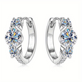 Moissanite Trilogy Hoop Oorbellen