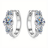 Moissanite Trilogy Hoop Oorbellen