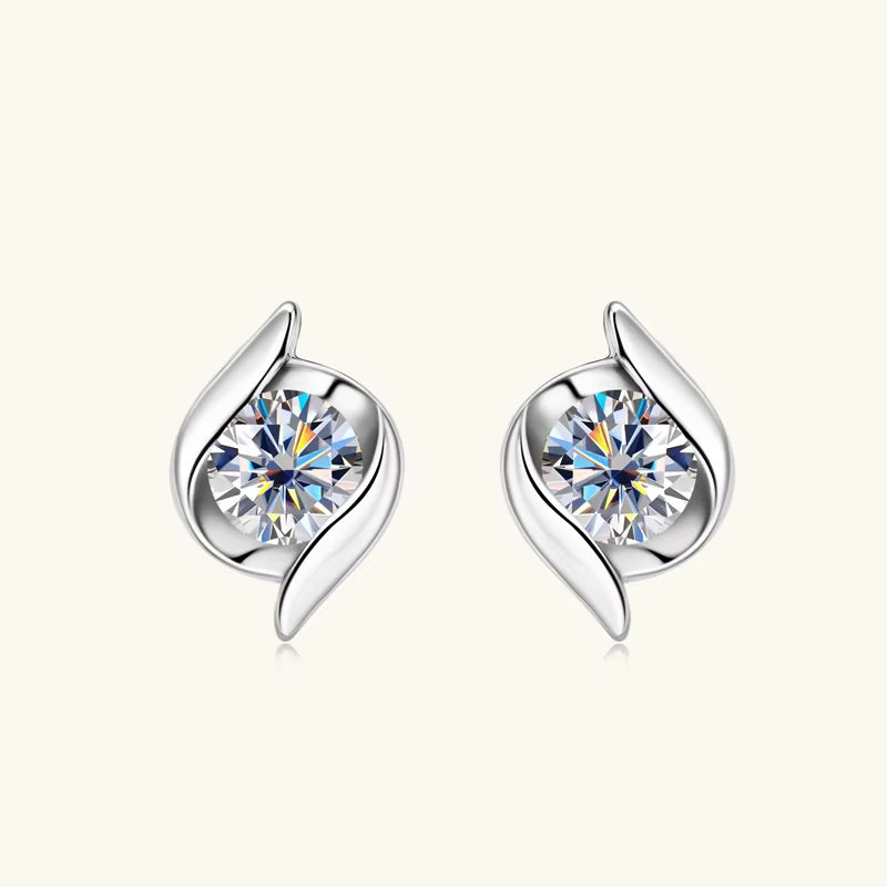 Moissanite Solitaire Stud Oorbellen