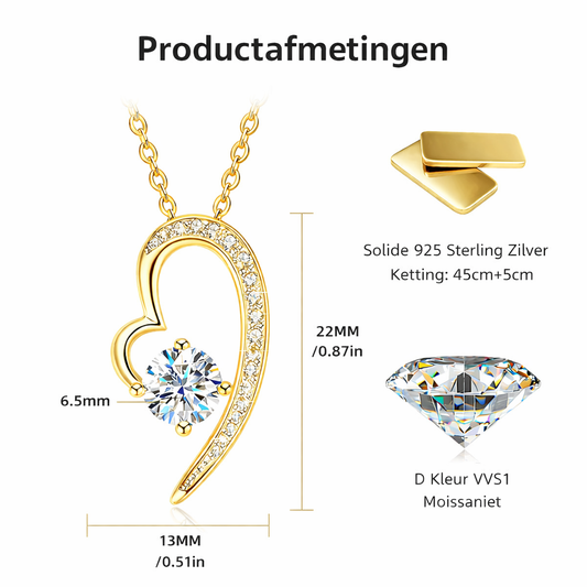 Brilliant Love Heart Moissanite Ketting