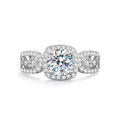 Moissanite Halo Verlovingsring